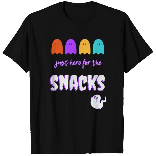 Just here for the Snacks with colorful ghosts T-shirt