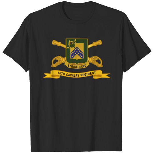 Discover Army 16th Cavalry Regiment w Br Ribbon T-shirt