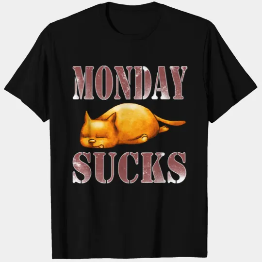 Monday Sucks with depressed Cat T-shirt
