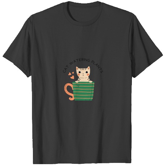 Discover CAT WATERING PLANTS T-shirt