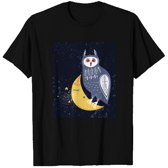 Drawing of an Owl in the Moonlight T-shirt