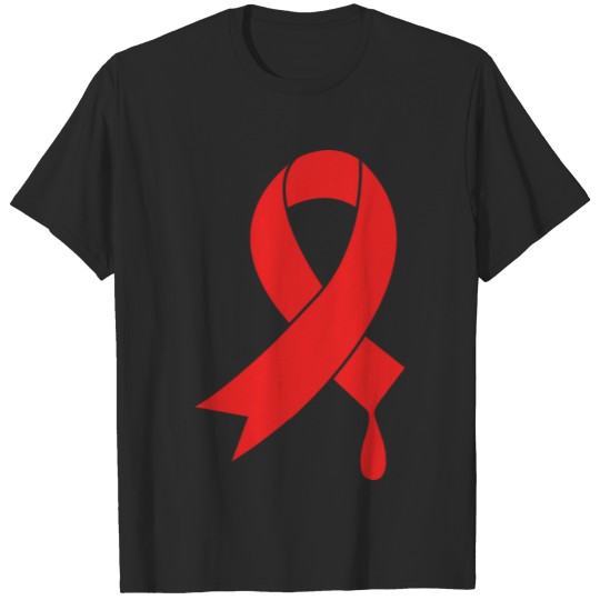 Discover Blood Red Ribbon Hemophilia Awareness T-shirt