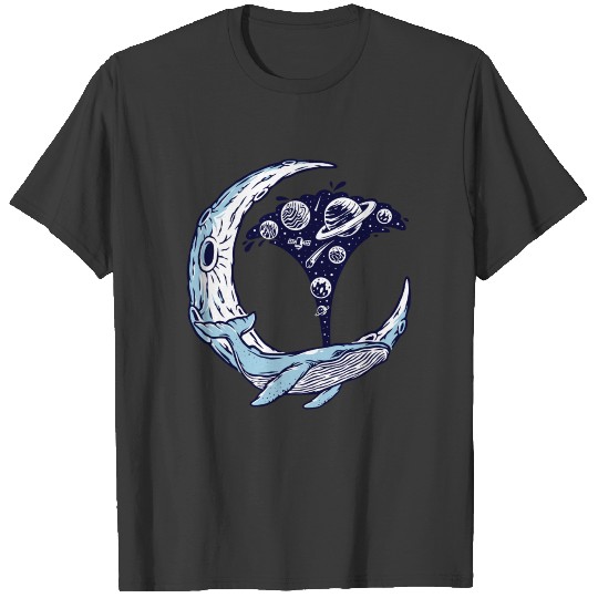 Whale and the universe T-shirt