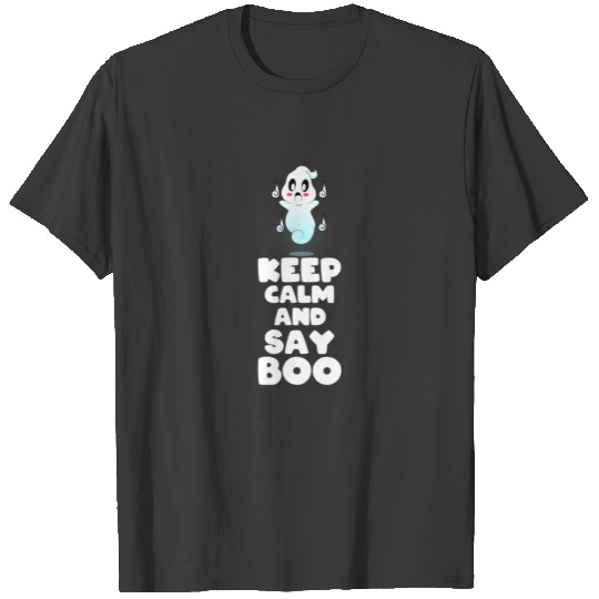 Keep Calm And Say Boo Funny Halloween Kids Cute T-shirt