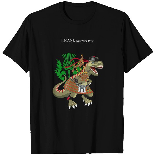 Clanosaurus Rex LEASKsaurus Leask Tartan Clan T-shirt