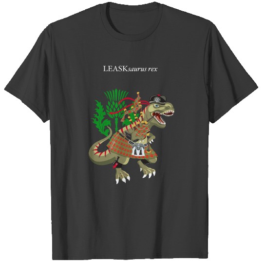 Clanosaurus Rex LEASKsaurus Leask Tartan Clan T-shirt