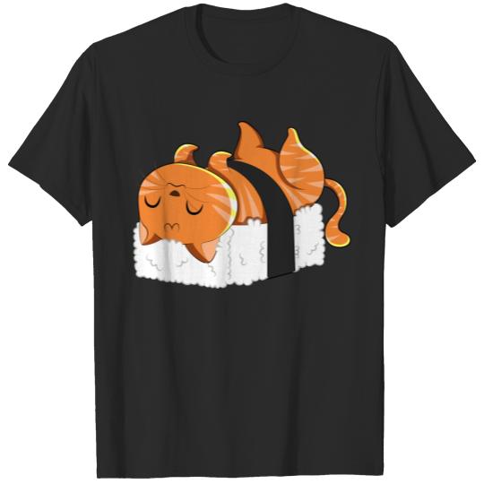 Discover Cat Sushi Nigiri Kawaii Anime Japanese T-shirt