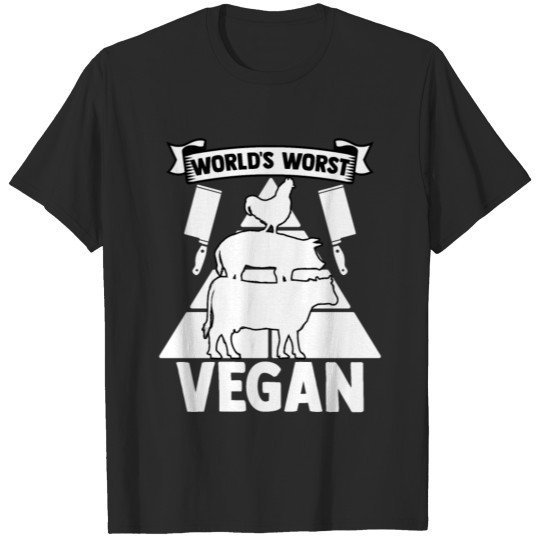 Discover World Worst Vegan Food Groups Food Pyramid T-shirt