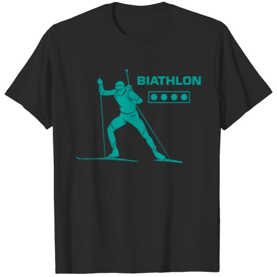 Discover Silhouette goal biathlon winter sport gift ski T-shirt