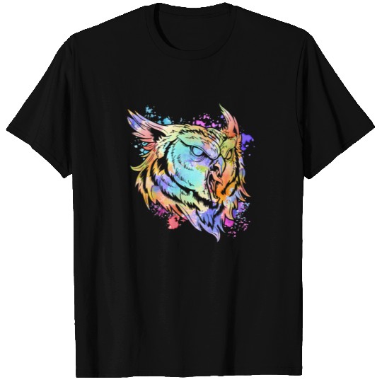 Colorful Owl Art Birds Lover T-shirt