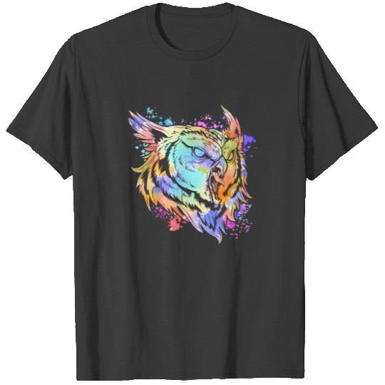 Colorful Owl Art Birds Lover T-shirt
