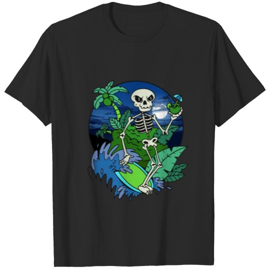 Discover Summer skeleton surfing shirt T-shirt