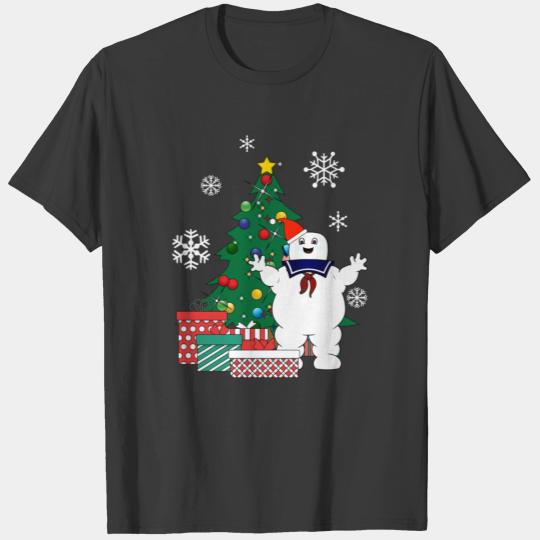 Stay Puft Ghostbusters Around The Christmas Tree T-shirt