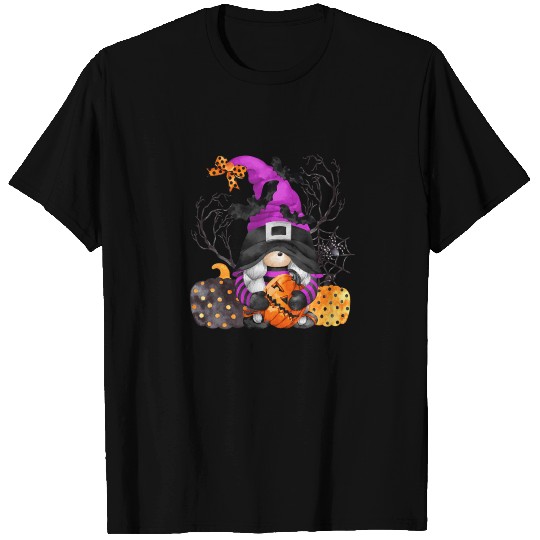 Halloween Witch With Pumpkin Spider & Bats T-shirt