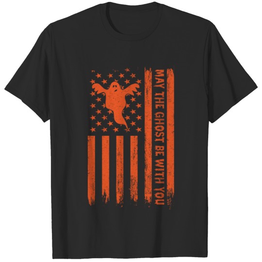 Discover May The Ghost Be Witch You Flag American Halloween T-shirt