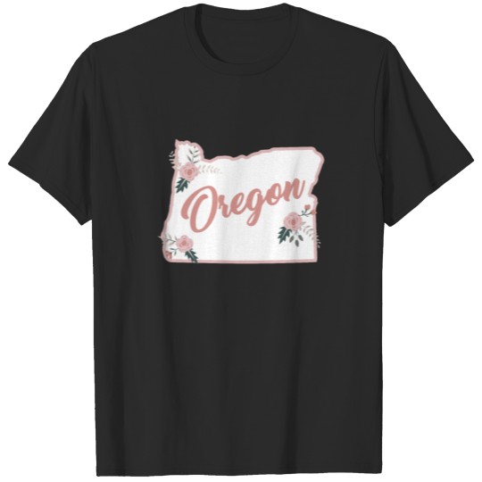 Cute Oregon State Floral Rose T-shirt