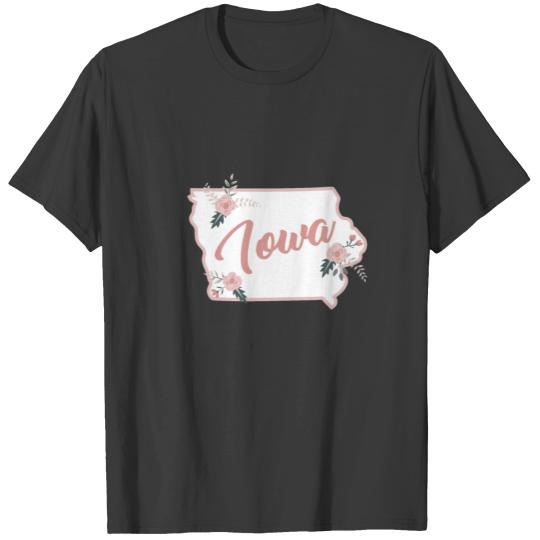 Cute Iowa State Floral Rose T-shirt