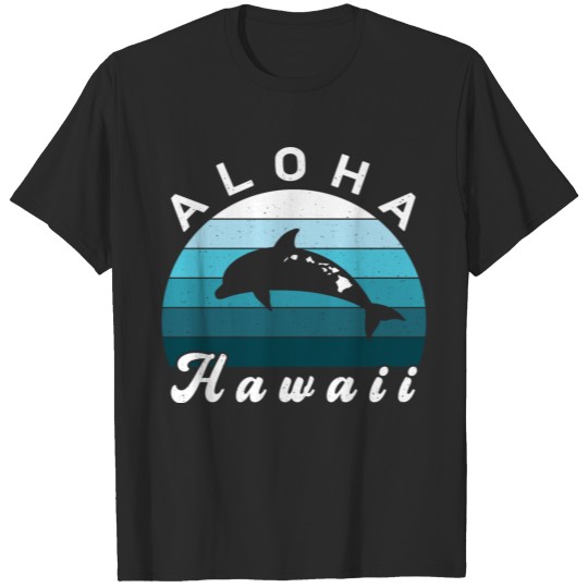 Discover Aloha Hawaii Hawaiian Island Dolphin Ocean Animal T-shirt