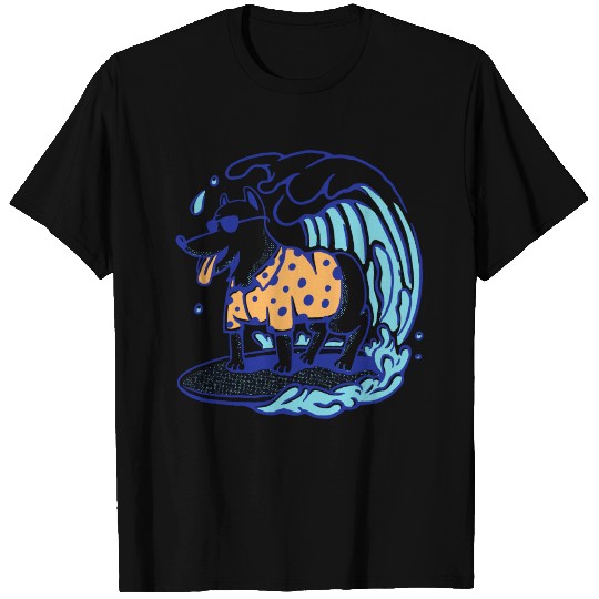 Dog On Surfboard Surfing T-shirt
