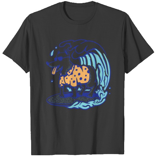 Dog On Surfboard Surfing T-shirt
