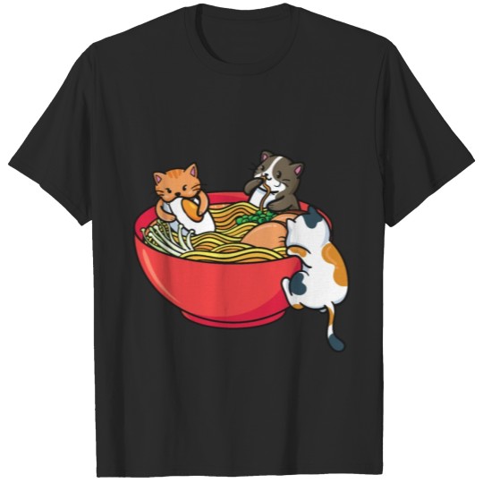 Kawaii Japanese Ramen Noodles Cats Anime Japan T-shirt