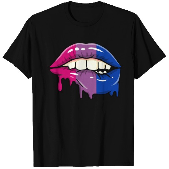 Dripping Bisexual Lips Bi Pride T-shirt