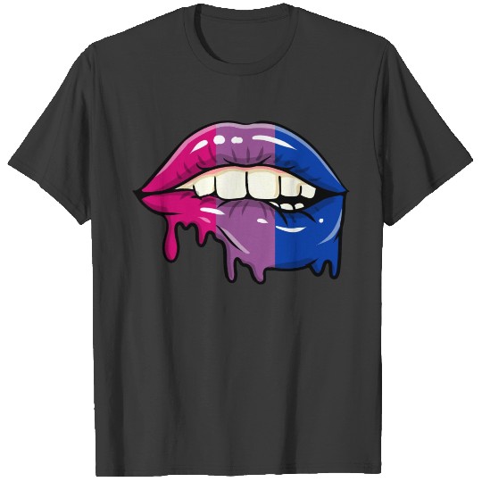 Dripping Bisexual Lips Bi Pride T-shirt