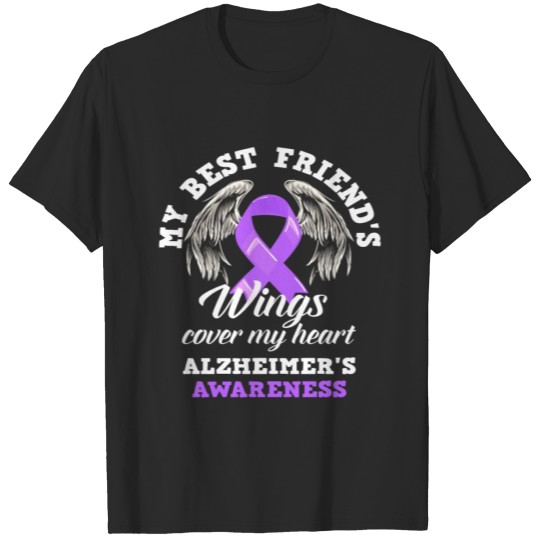 Discover My Best Friend's Wings Heart Alzheimer's Awareness T-shirt