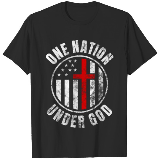 Discover One Nation Under God Christian Patriot USA T-shirt