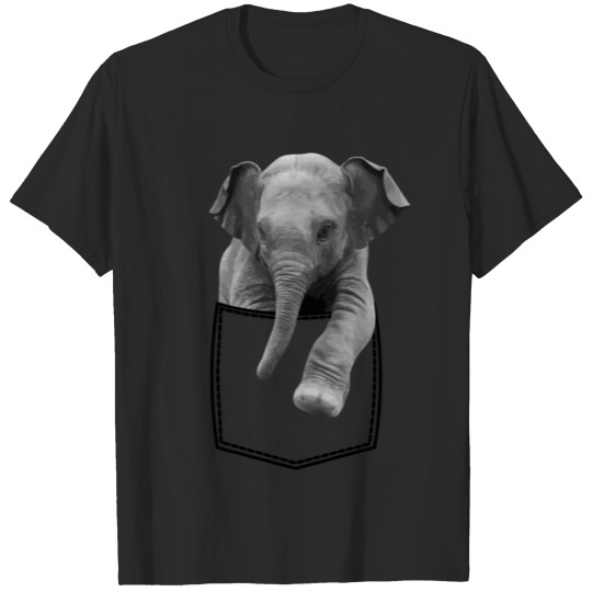 Discover Elephant breast pocket, elephant pocket T-shirt