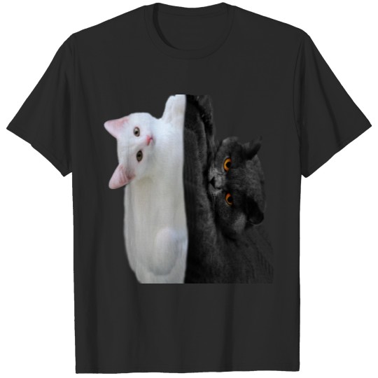 Discover white and black cat T-shirt