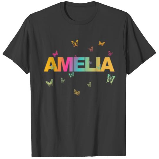 Amelia - Beautiful name with cute butterflies T-shirt