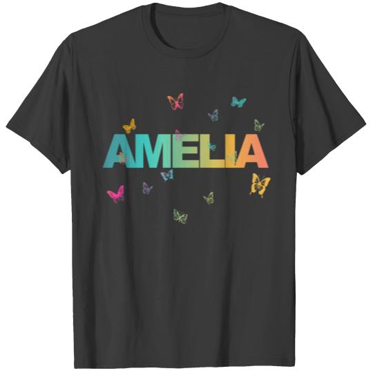 Amelia - Beautiful name with cute butterflies T-shirt