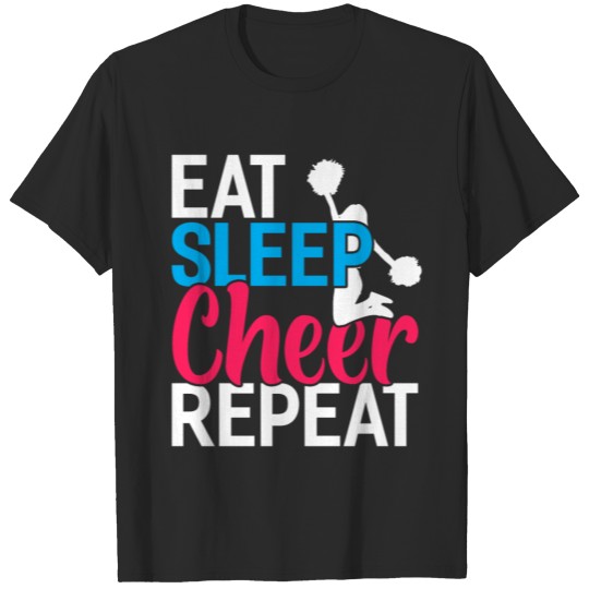 Discover Eat Sleep Cheer Repeat Funny Cheerleader Cheering T-shirt