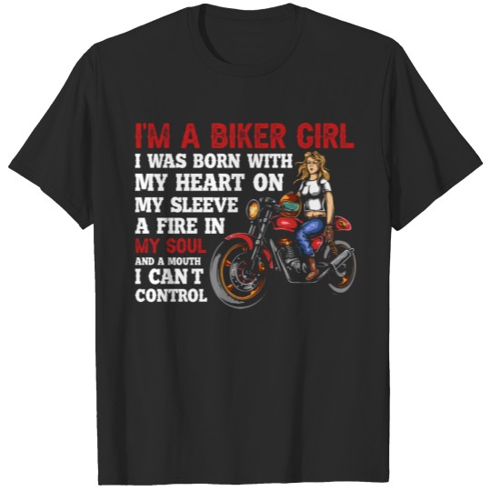Discover i'm a biker i was born with my heart on my sleeve T-shirt