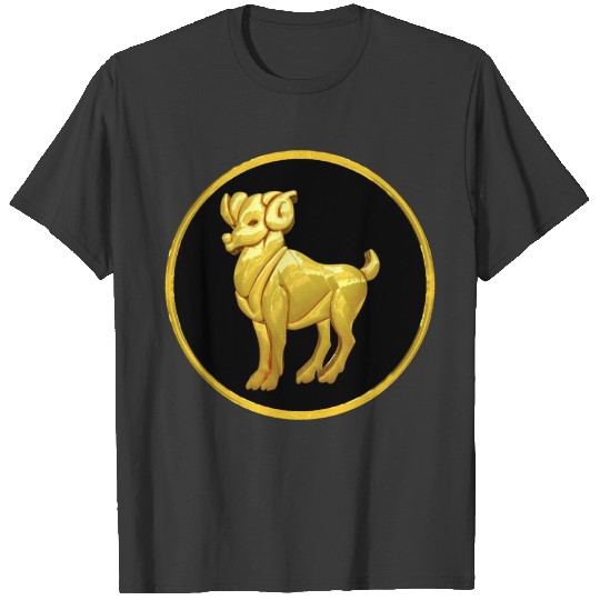 Aries Sign Black and Gold Contrast Coffee Mug T-shirt
