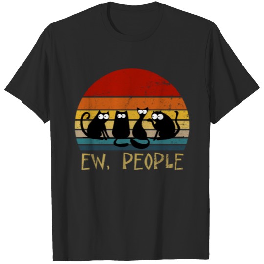 Discover Ew People Funny Cat Vintage T-shirt