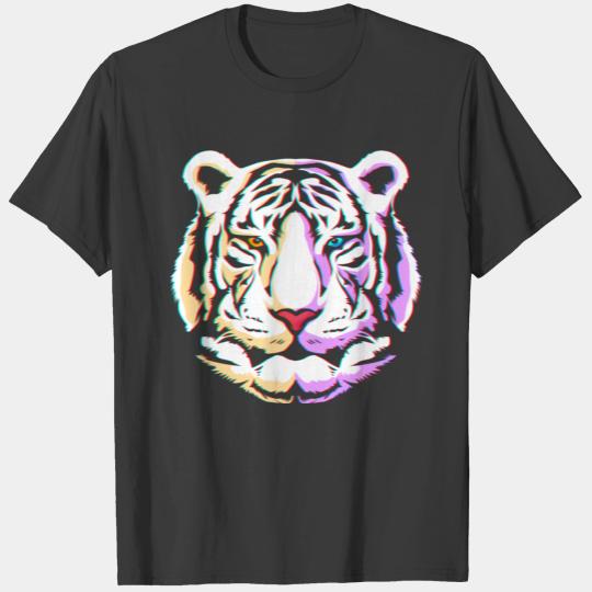 Colorful White Tiger For Men T-shirt