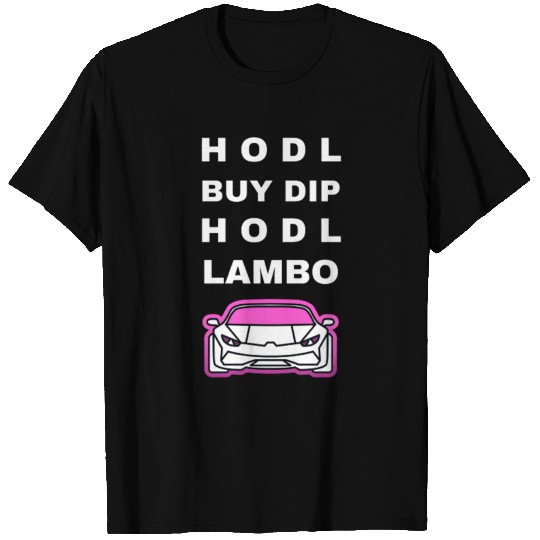 HODL Buy Dip Lambo Crypto Design T-shirt