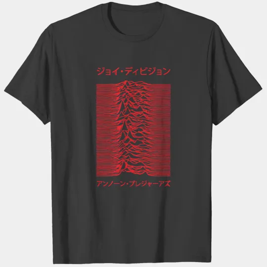 Joy Division - Unknown Pleasures - Japanese - Red T-shirt