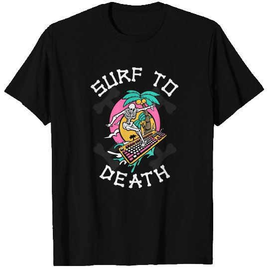 Skeleton Surfing Funny Skeleton Gift T-shirt