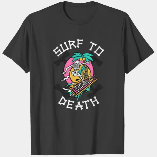 Skeleton Surfing Funny Skeleton Gift T-shirt