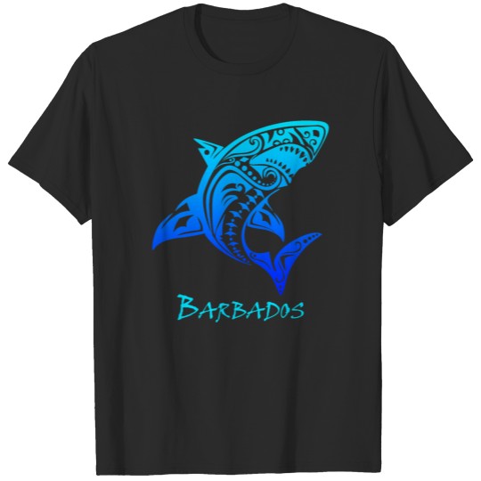 Discover Barbados Tribal Shark Polynesian Tattoo Style Gift T-shirt