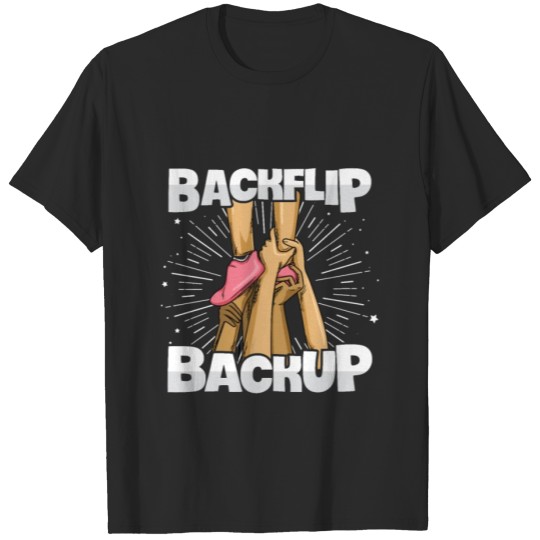 Discover Backflip Backup Design for a Male Cheerleader T-shirt