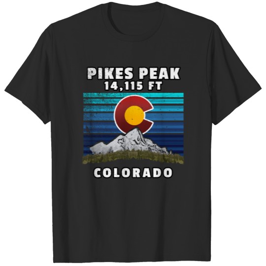 Discover Pikes Peak Colorado Flag Themed T-shirt