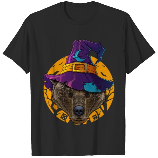 Discover Grizzly Bear Witch Funny Halloween Costume Creepy T-shirt