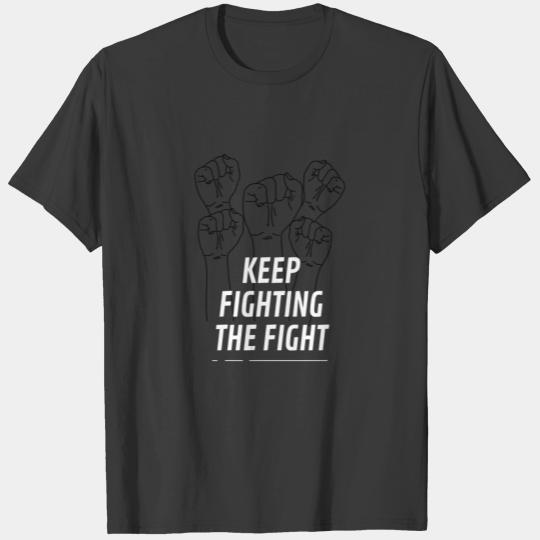 Blue and White Fist Cancer Advocacy and Cause T-shirt