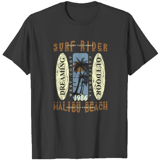 Surf rider california malibu beach T-shirt