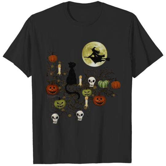 Discover Black Cat Halloween T ShirtBlack cat halloween T-shirt