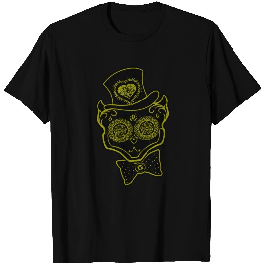 Black Cat T ShirtDapper Black Kitty Black and Gold T-shirt